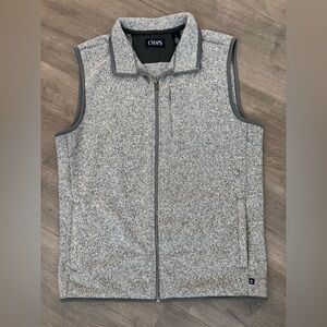 Chaps Gray Full-Zip Vest - Medium